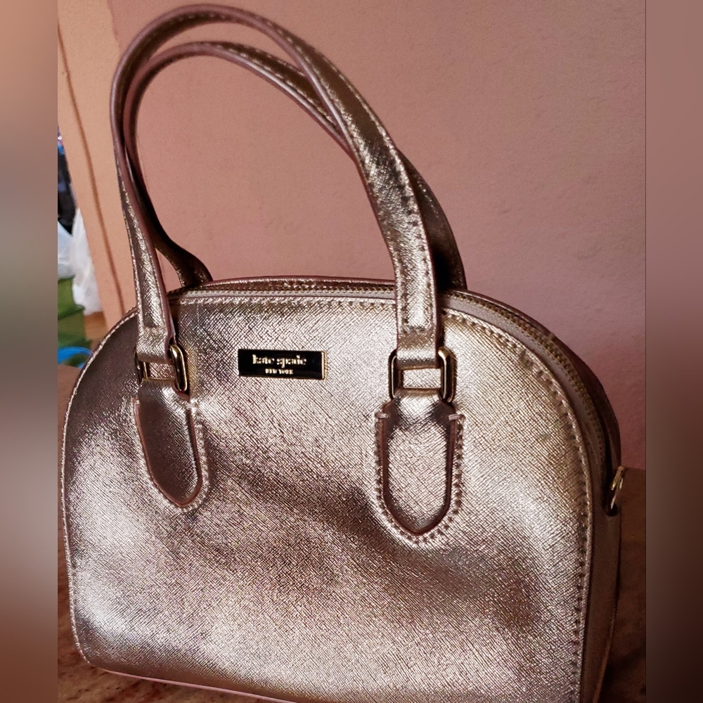 Kate Spade Leather Metallic Rose Gold Sholder Bag